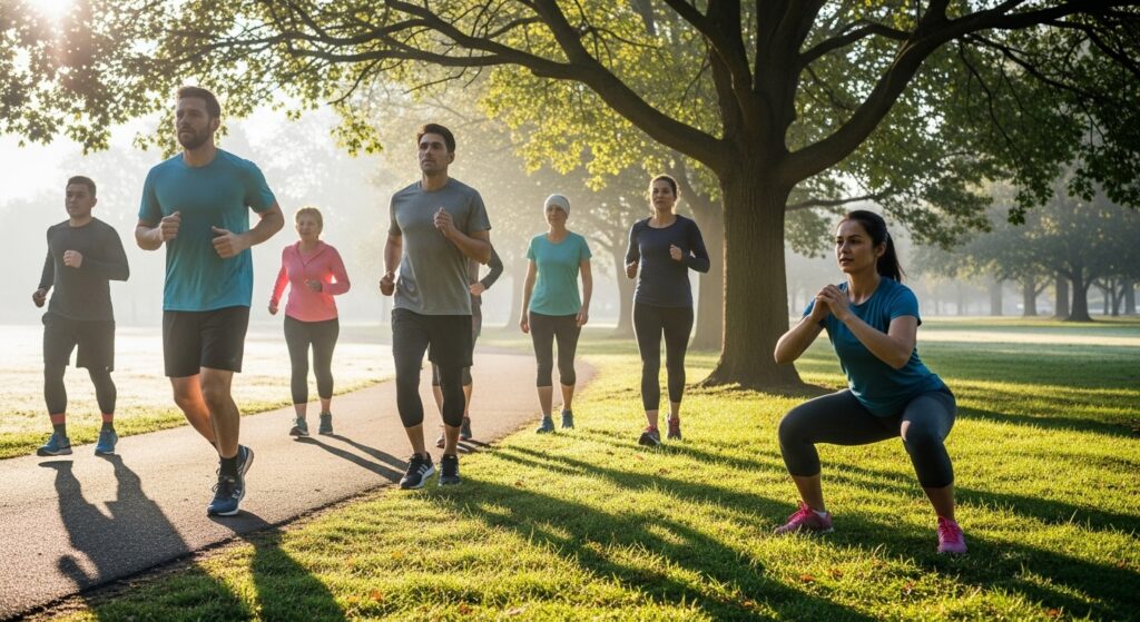 How to Achieve Rapid Weight Loss: 7 Effective and Healthy Strategies 2 group of adults engaged in outdoor exercise in a park