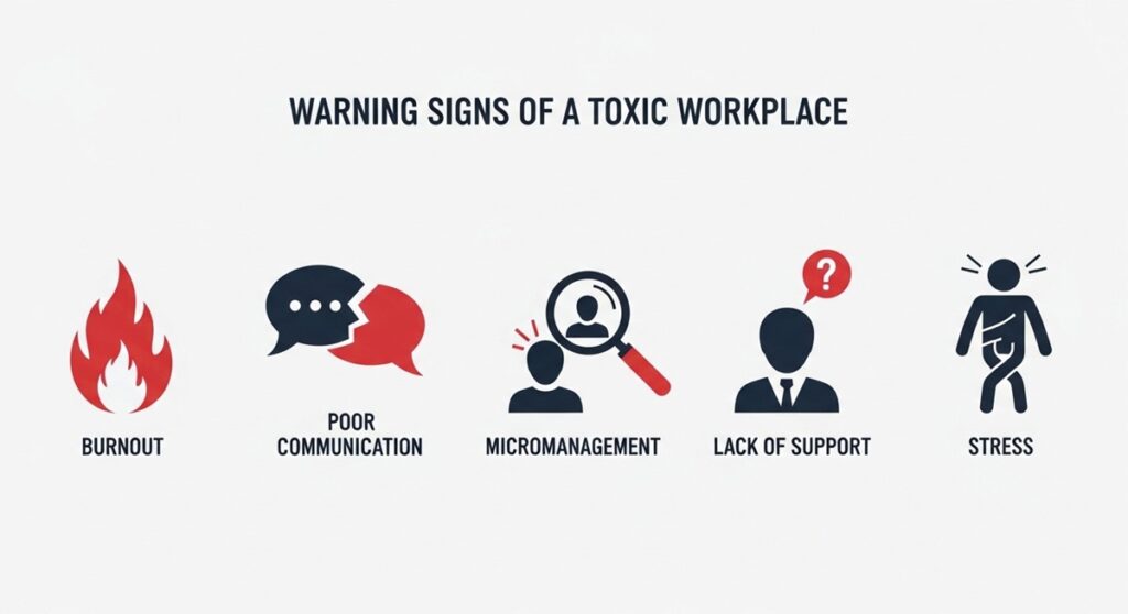 Learn the most common toxic work environment signs, backed by psychology and U.S. data.
